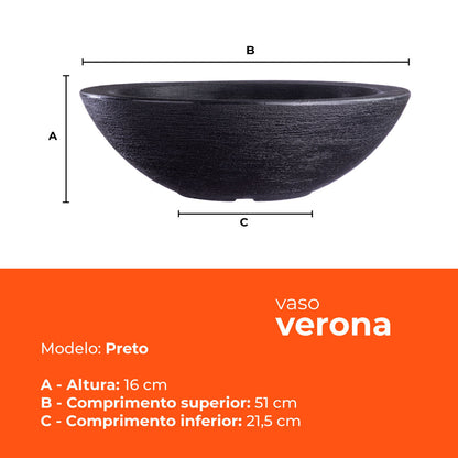 Vaso Bacia Verona Preto 16 Terrano