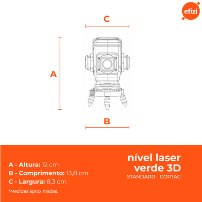 Nível Laser Verde 3D Standard - 12 Linhas
