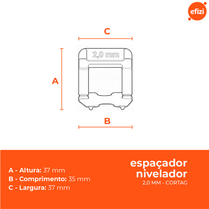 Espaçador Nivelador  2,0 mm  (VERDE) C/500 PÇS