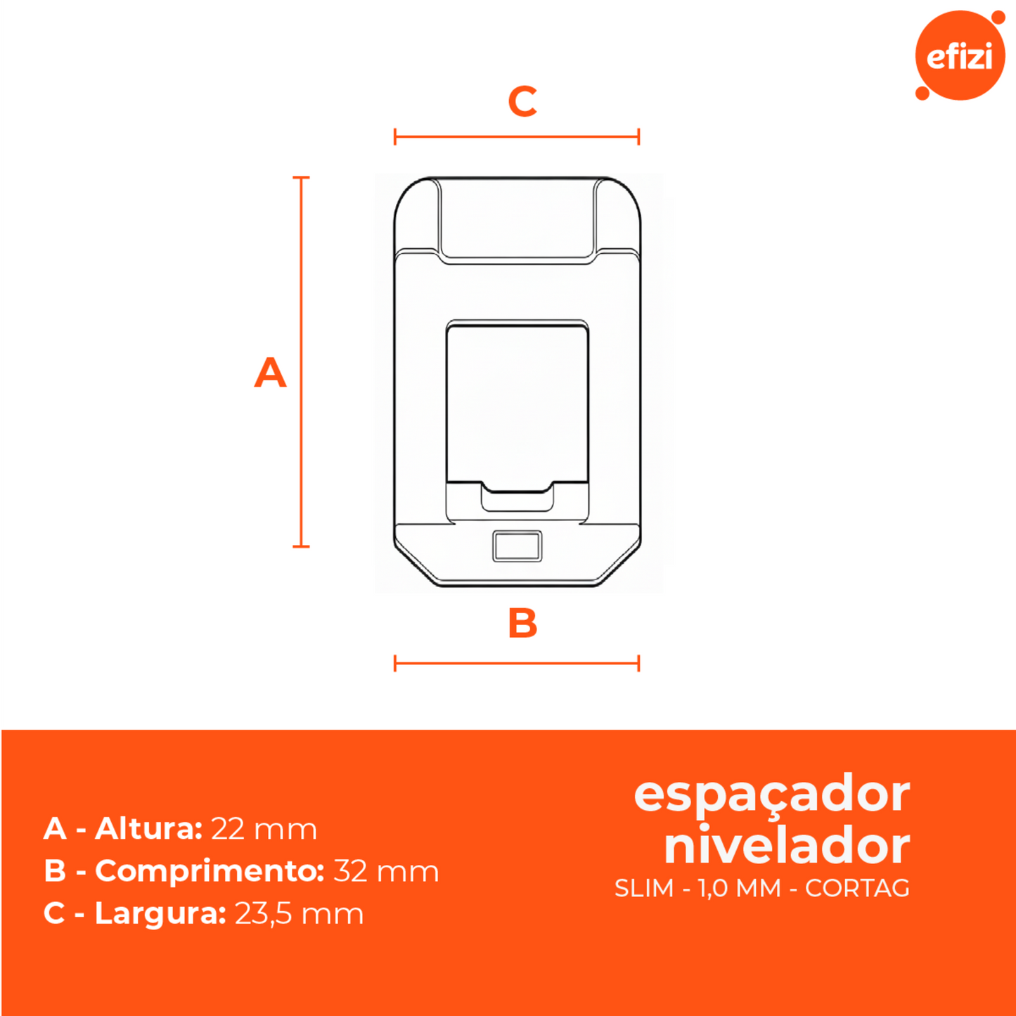 Espaçador Nivelador  Slim 1,0 mm  (TRANSPARENTE) C/1000 PÇS