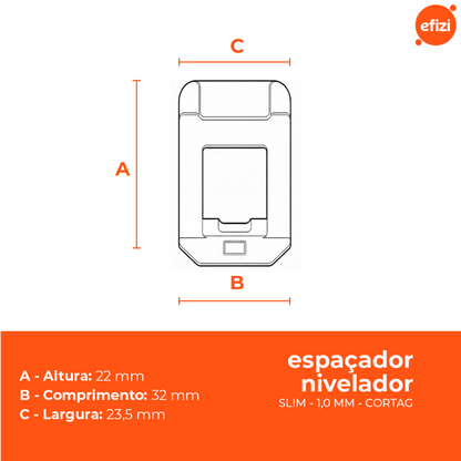 Espaçador Nivelador  Slim 1,0 mm  (TRANSPARENTE) C/1000 PÇS
