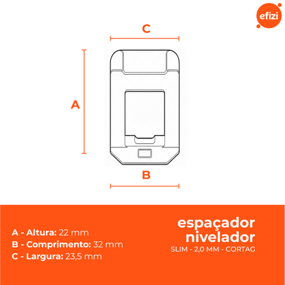Espaçador Nivelador SLIM 2,0 mm  (TRANSPARENTE) C/1000 PÇS