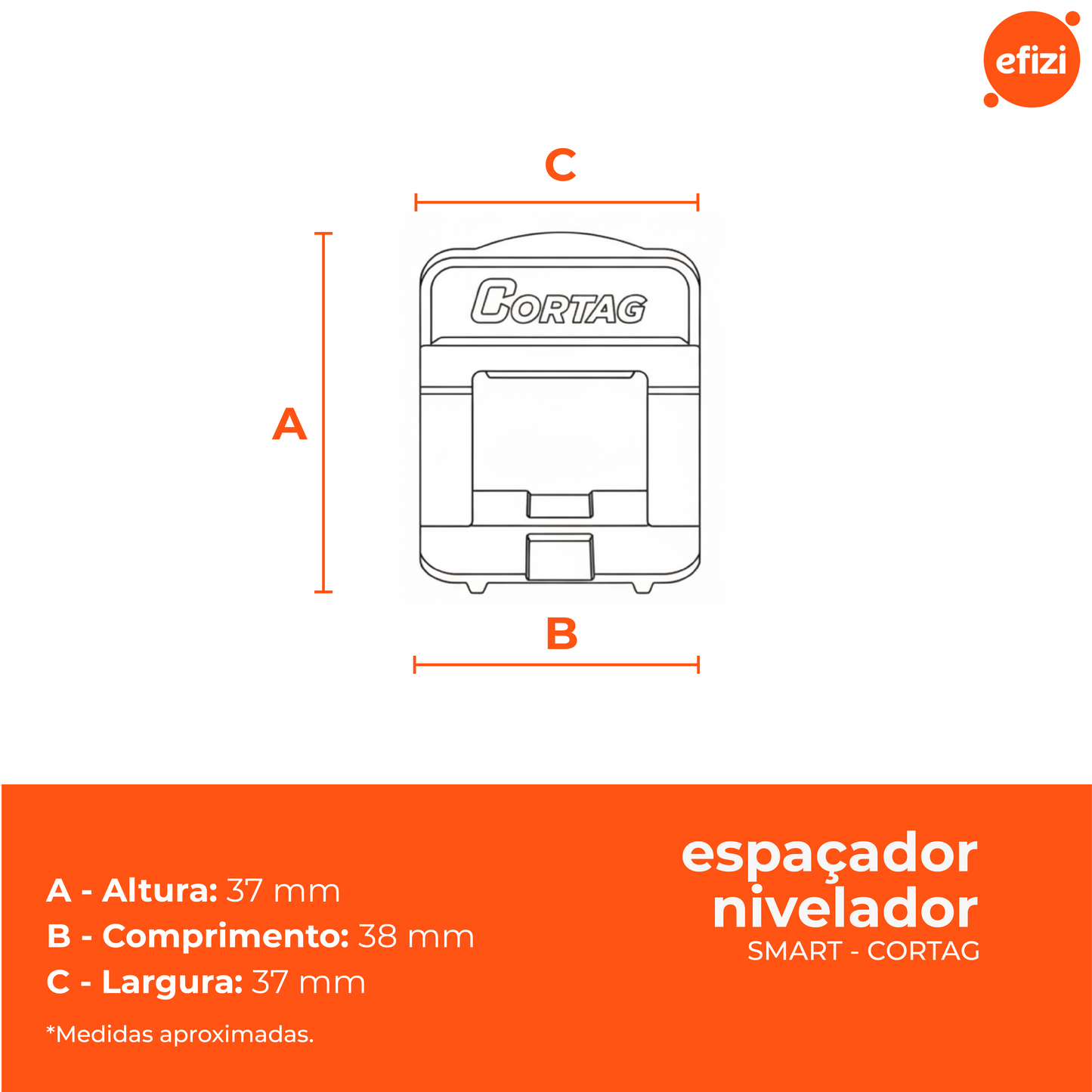 Espaçador Nivelador 1,0 mm Smart C/ 500 PÇS