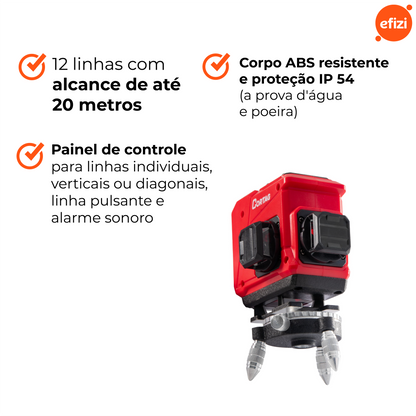 Nível Laser Verde 3D Standard - 12 Linhas