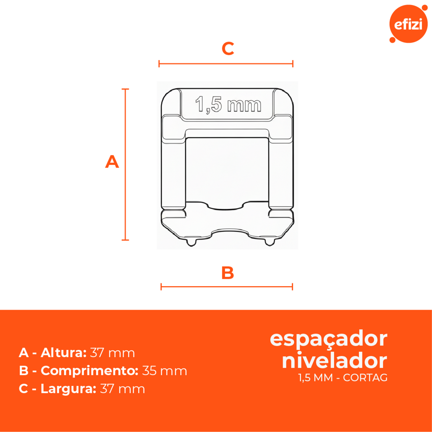 Espaçador Nivelador  1,5 mm  (VERMELHO)  C/500  Pçs