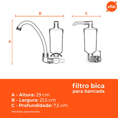 Filtro de Bancada Bica Móvel Cromado Hidrofiltros