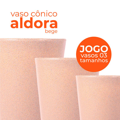 Jogo Vasos 3 Tamanhos Aldora Bege Terrano