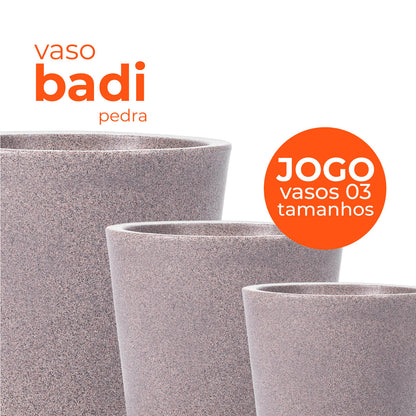 Jogo Vasos  3 Tamanhos Badi Pedra Terrano