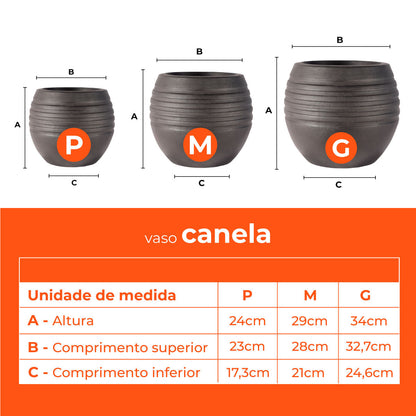 Jogo Vasos 3 Tamanhos Canela Preto Terrano