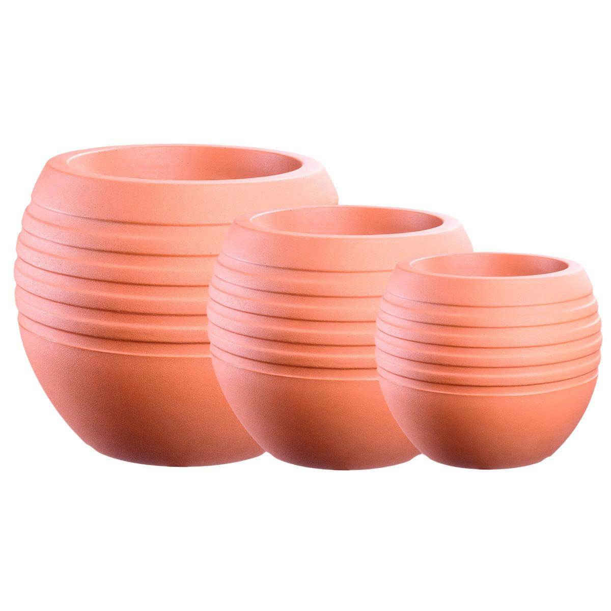 Jogo Vasos 3 Tamanhos Canela Terracota Terrano