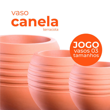 Jogo Vasos 3 Tamanhos Canela Terracota Terrano