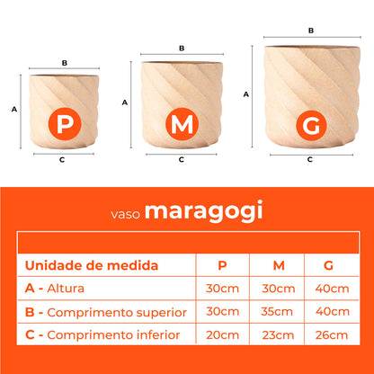 Jogo Vasos 3 Tamanhos Maragogi Bege Terrano