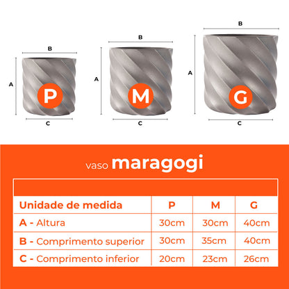 Jogo Vasos 3 Tamanhos Maragogi Grafite Terrano