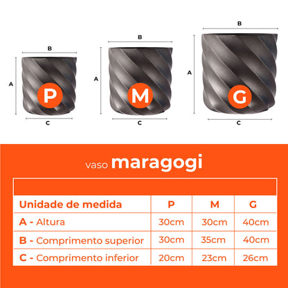 Jogo Vasos 3 Tamanhos Maragogi Preto Terrano