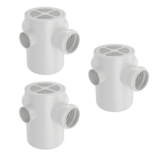 Kit 3 Caixas Sifonada Redonda 100x150x50 Fortlev