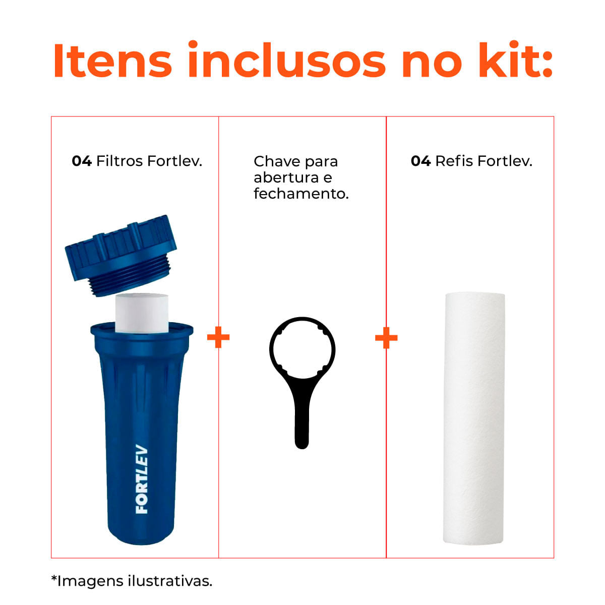 Kit 4 Filtros P/ Caixa D'Água ou Cavalete Fortlev