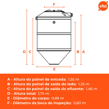 Fossa Séptica Biodigestor 700L/Dia Fortlev