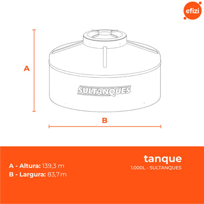 Tanque 1.000L Polietileno Sultanques