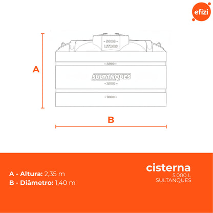 Cisterna Polietileno 5.000L Sultanques