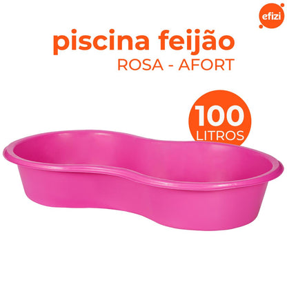 Caixa Piscina Feijão 100 Litros Rosa Afort