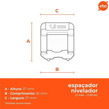 Espaçador  Nivelador 1,0 mm (AZUL) C/500 PÇS