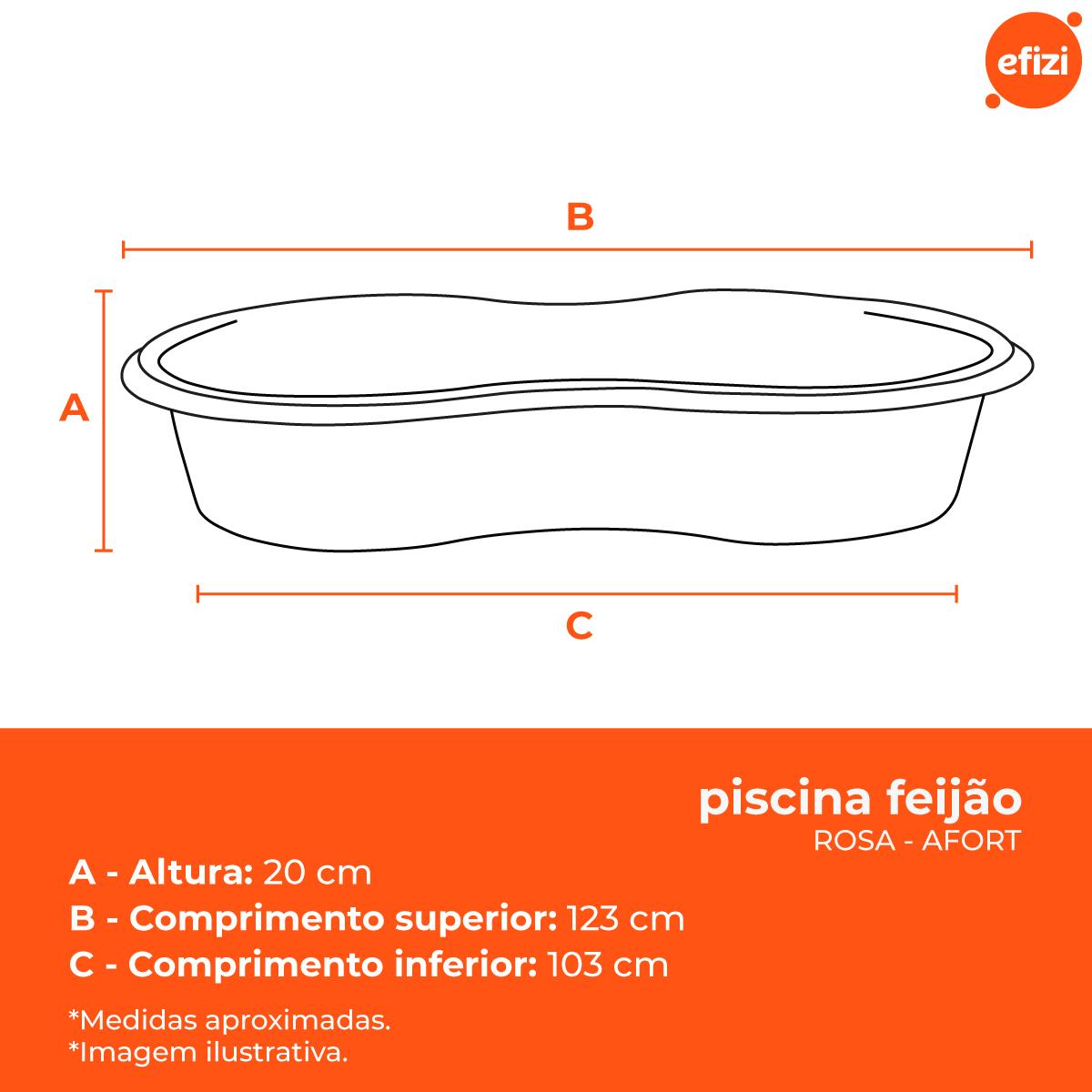 Caixa Piscina Feijão 100 Litros Rosa Afort