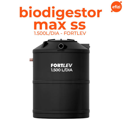 Fossa Séptica Biodigestor Max  SS (Solo e Superfície) 1500L/Dia Preta Fortlev