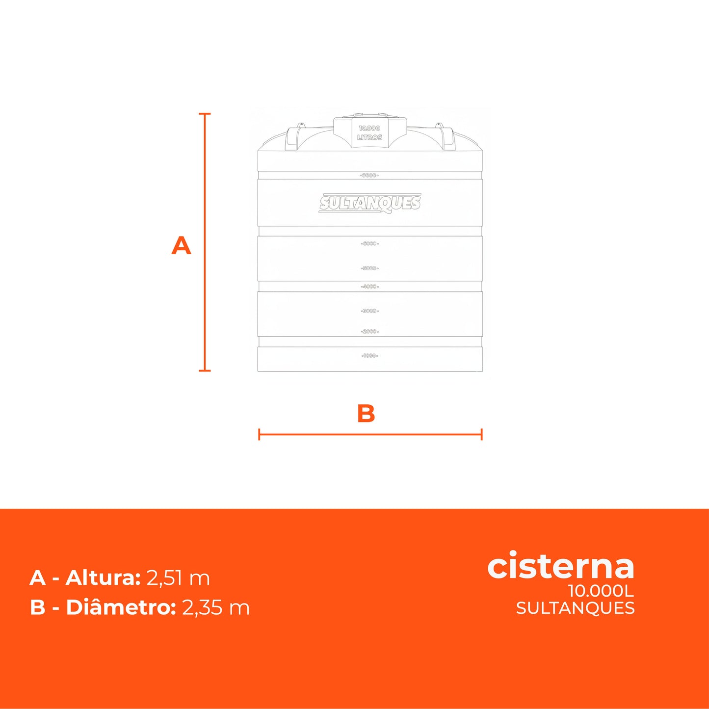 Cisterna Polietileno 10.000L Sultanques