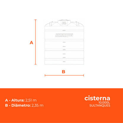 Cisterna Polietileno 10.000L Sultanques