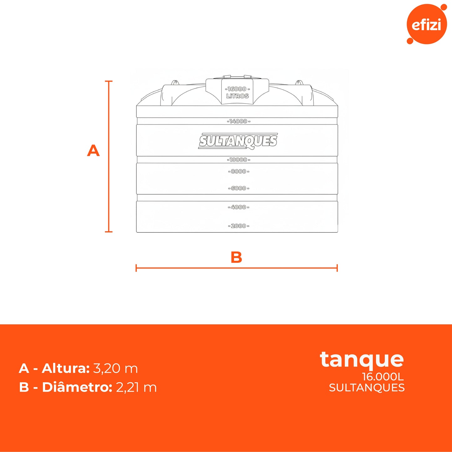 Tanque 16.000L Polietileno Sultanques