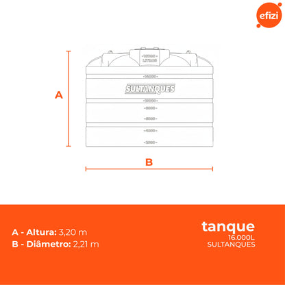 Tanque 16.000L Polietileno Sultanques