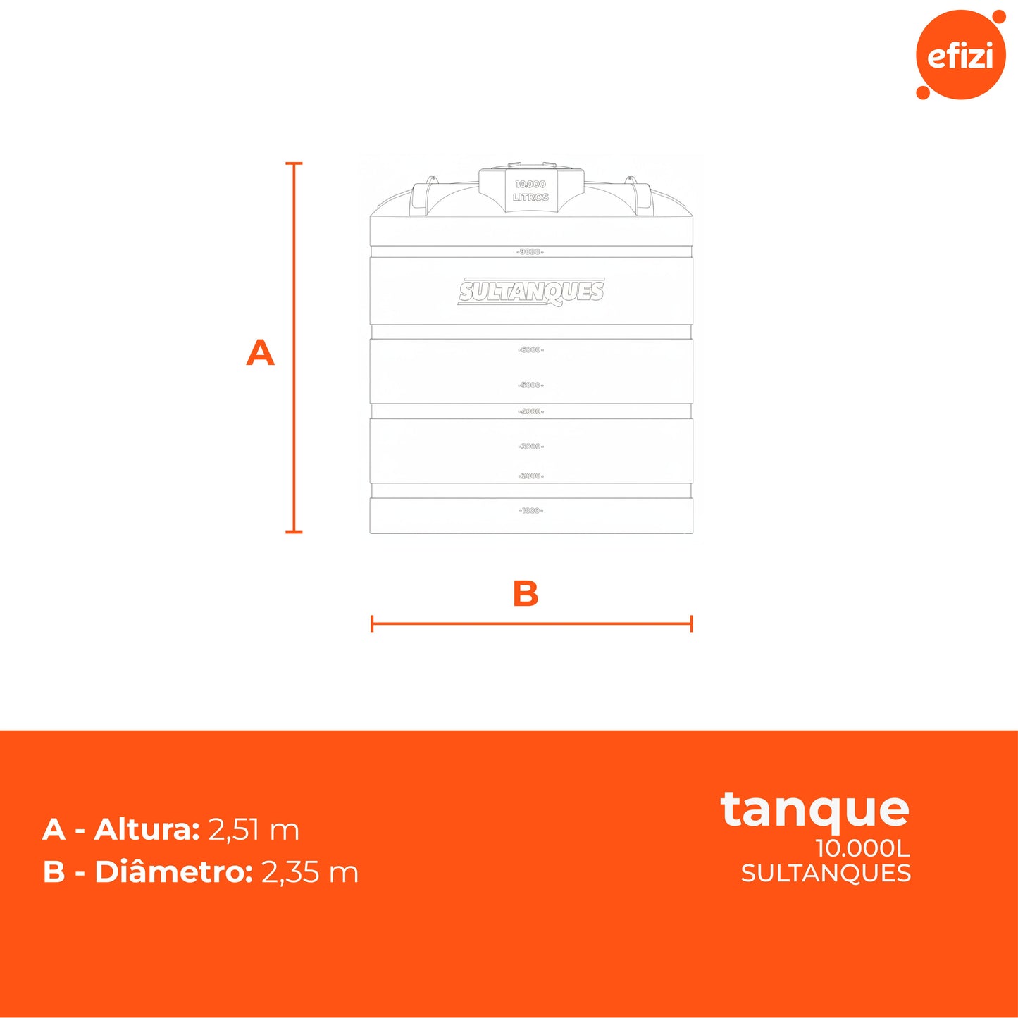 Tanque 10.000L Polietileno Sultanques