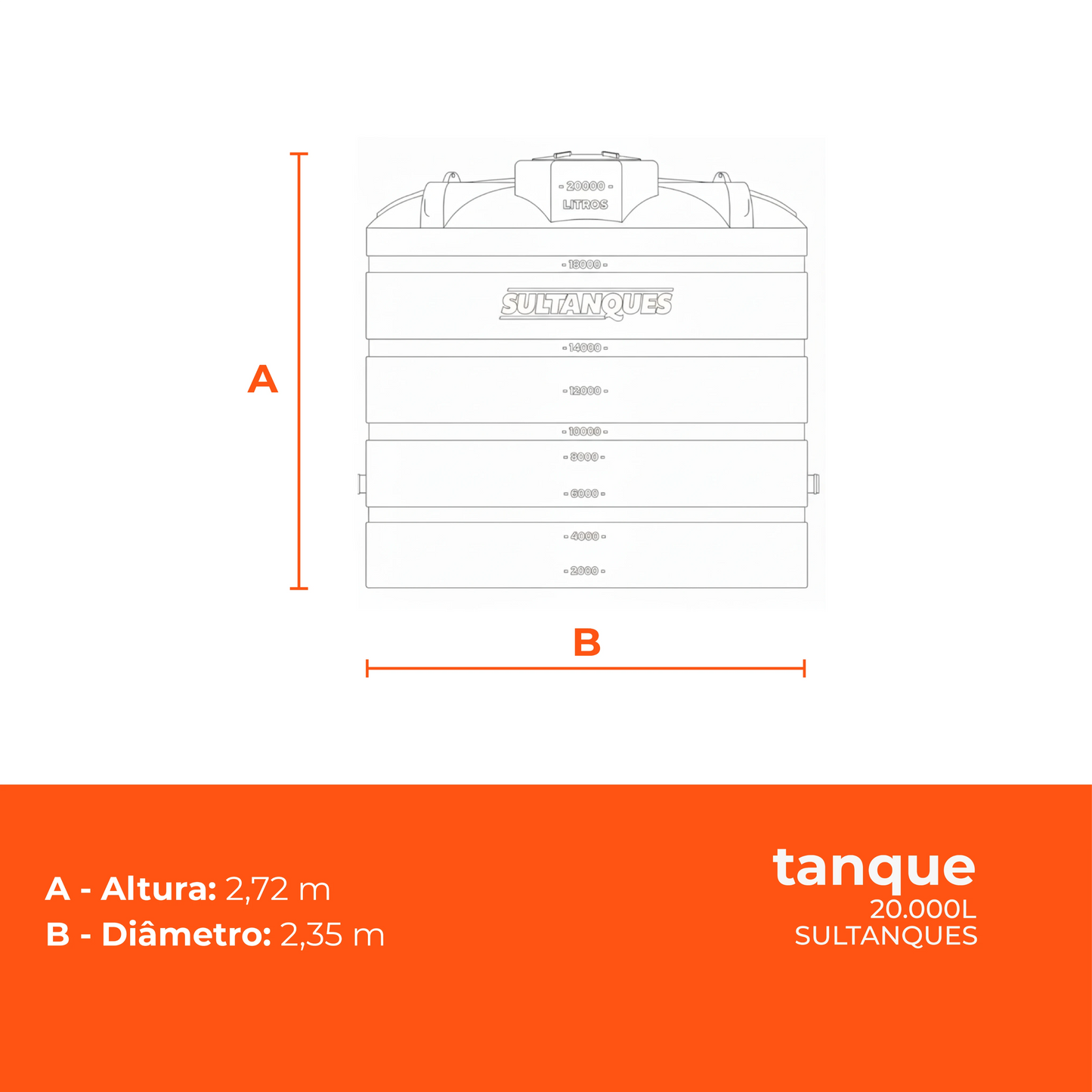 Tanque 20.000L Polietileno Sultanques