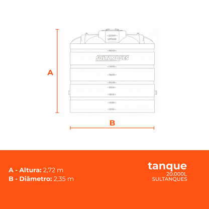 Tanque 20.000L Polietileno Sultanques