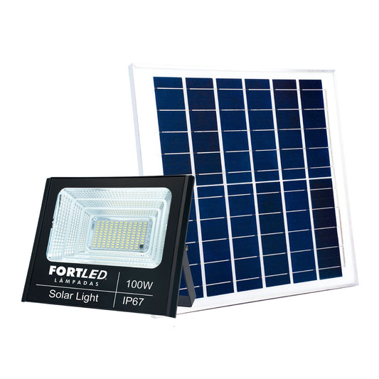 Refletor com Painel Solar 100W Fortled