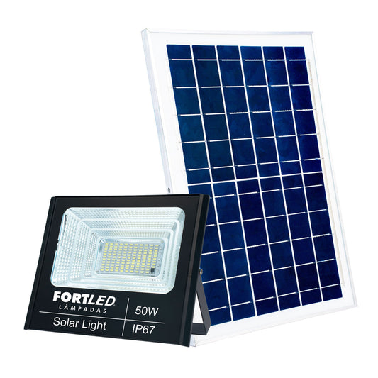 Refletor com Painel Solar 50W Fortled