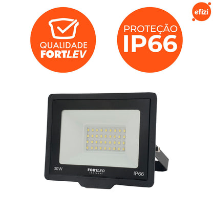 Refletor Led 30W Luz Amarela 3000K Fortled