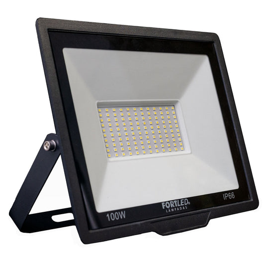 Refletor Slim 100W Luz Branca 6500k Fortle