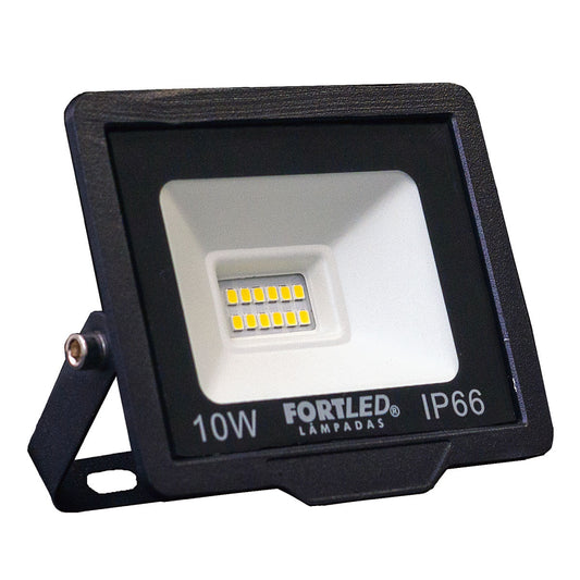 Refletor Slim 10W Luz Amarela 3000K Fortled