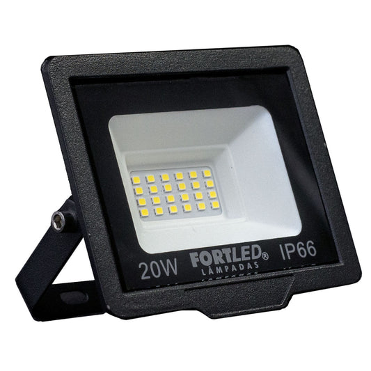 Refletor Slim 20W Luz Amarela 3000K Fortled