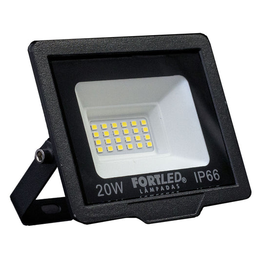 Refletor Slim 20W Luz Branca 6500k Fortled