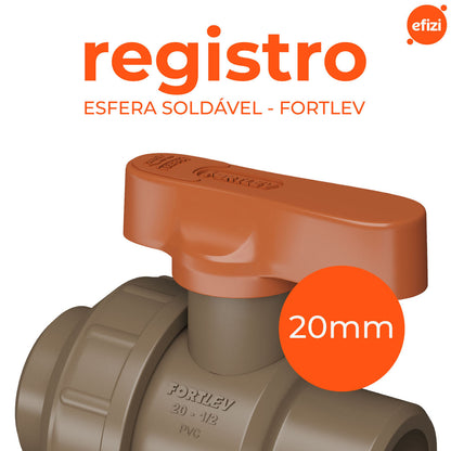 Registro Esfera Soldável União 20mm Fortlev