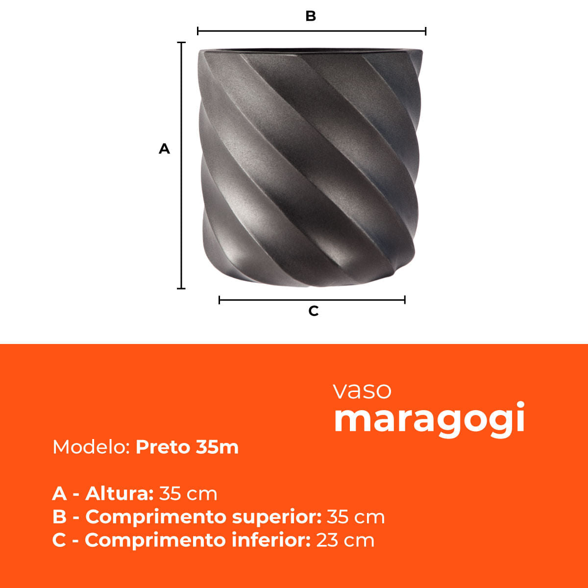 Vaso Maragogi Preto 35 Terrano